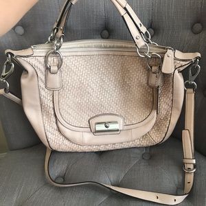 Kristin woven leather round satchel (f19312)